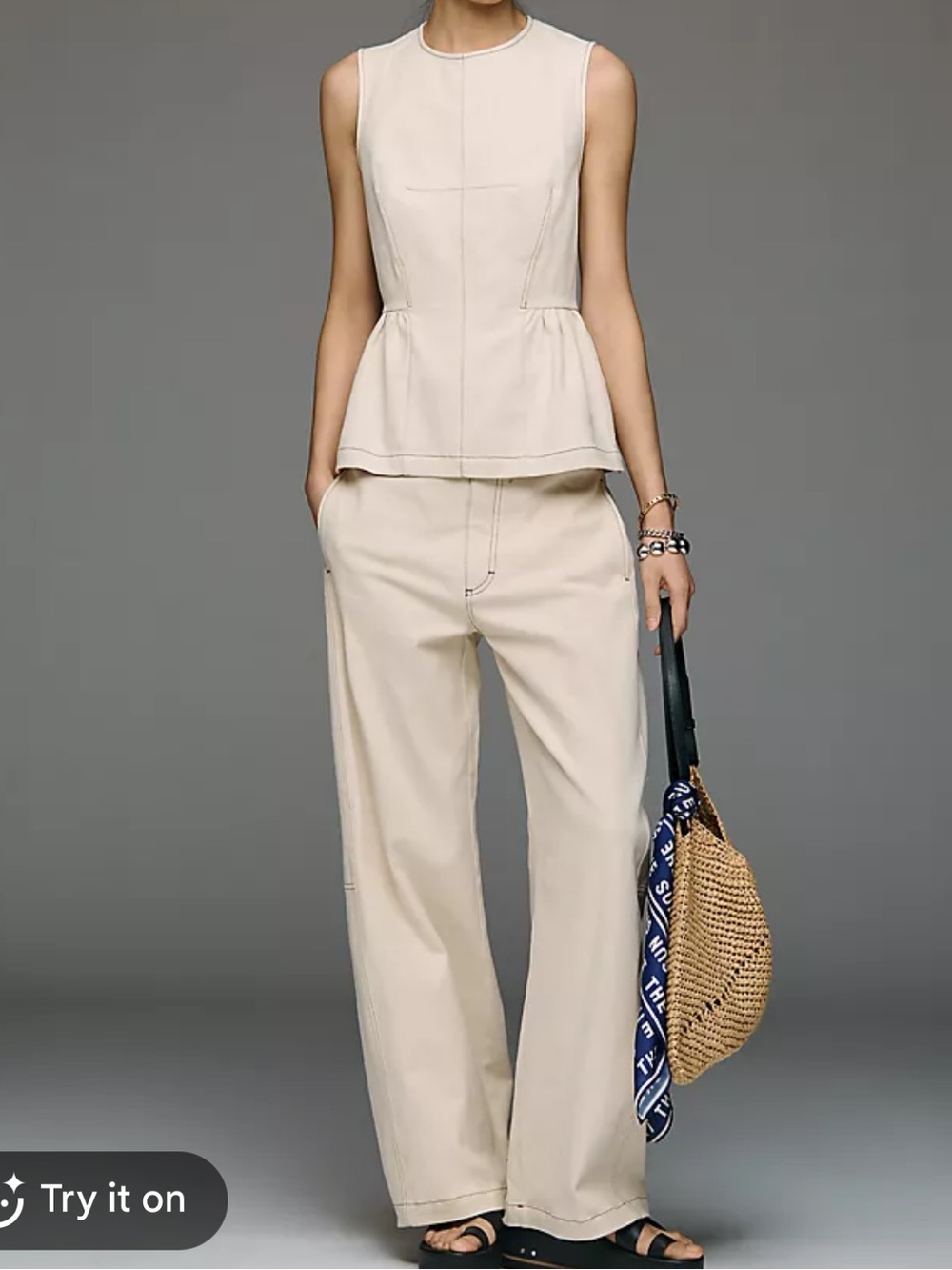 Anthropologie/Maeve Wide Leg Denim Pants, Size 10, EUC